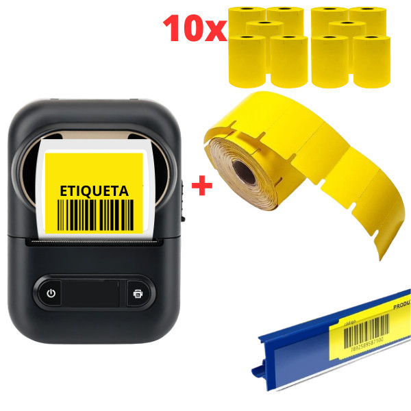 IMPRESSORA BUETOOTH XD-210 + 10 ROLO ETIQUETA GONDOLA 50x30 em Oferta na Shopee