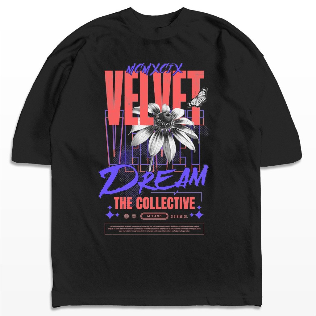 Camiseta Oversized Velvet Dream Streetwear Collective  Streetwear Harajuku Aesthetic Camisa Unissex