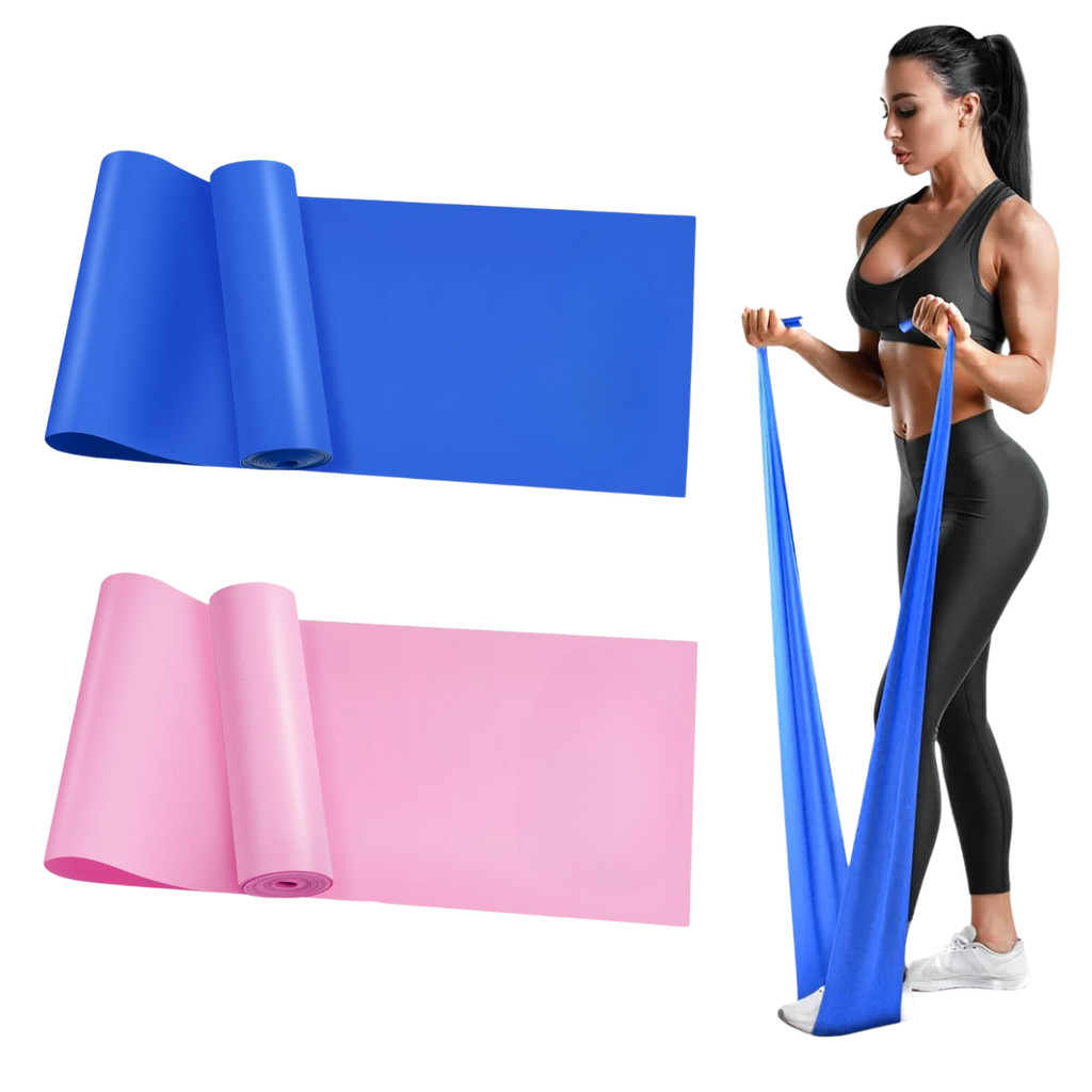 2 Thera Band Faixa Elástica 1,5 Metro Para Exercícios Multifuncionais Fisioterapia Pilates