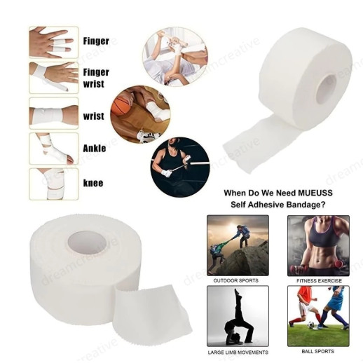Fita Esportiva Atletica 5M Proteção Adesiva Branca Para Fixação Dedo Pulso Tornozelo Musculo Pano Fino Para Lesão Zyoou em Oferta na Shopee