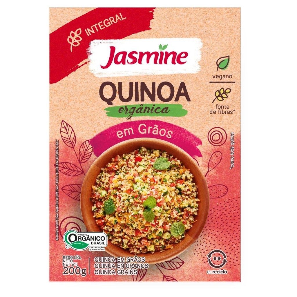 Quinoa em Grãos Integral Orgânica Jasmine Caixa 200g - Food & Beverages