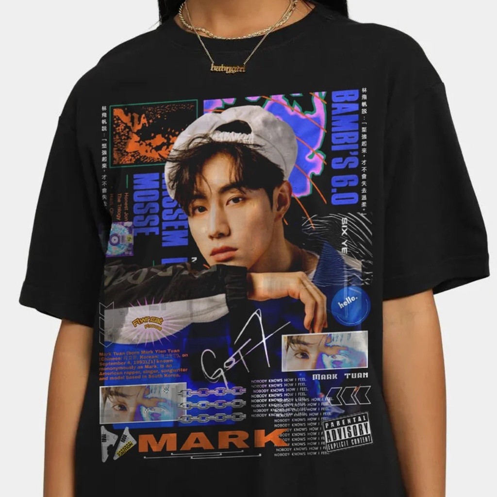 Camisa Camiseta Básica T-shirt Unissex Algodão Grupo Kpop GOT7 Mark Tuan Idol