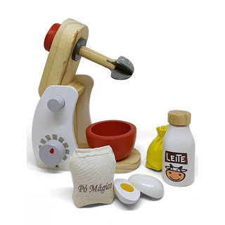 Batedeira Madeira Diversão Criatividade Cozinha Infantil Kit Educativo em Oferta na Shopee