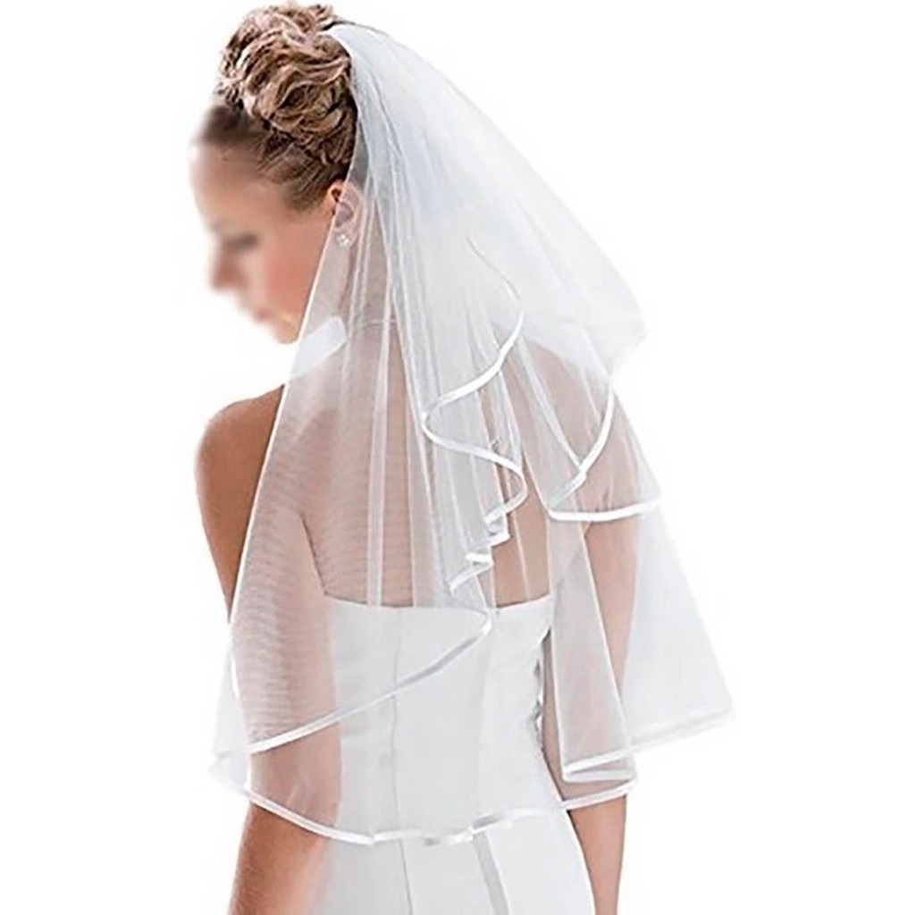 Véu De Noiva Casamento Simples Curto 75cm Barato Duplo com Pente