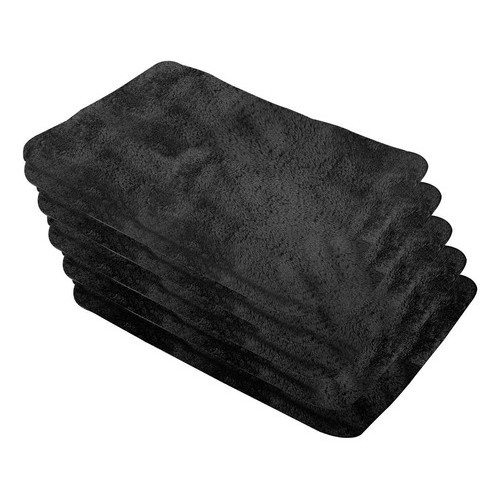 Toalha de microfibra 30cm x 40cm 200g/m² PRETA jogo com 5 peças VONDER