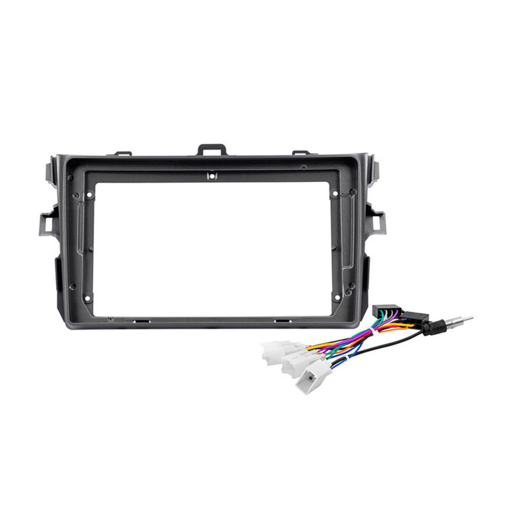 Kit Moldura Painel 9 Pol Corolla 2008 2009 2010 2011 2012 2013 2 Din Grafite Chicote Som em Oferta na Shopee