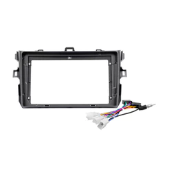 Kit Moldura Painel 9 Pol Corolla 2008 2009 2010 2011 2012 2013 2 Din Grafite Chicote Som
