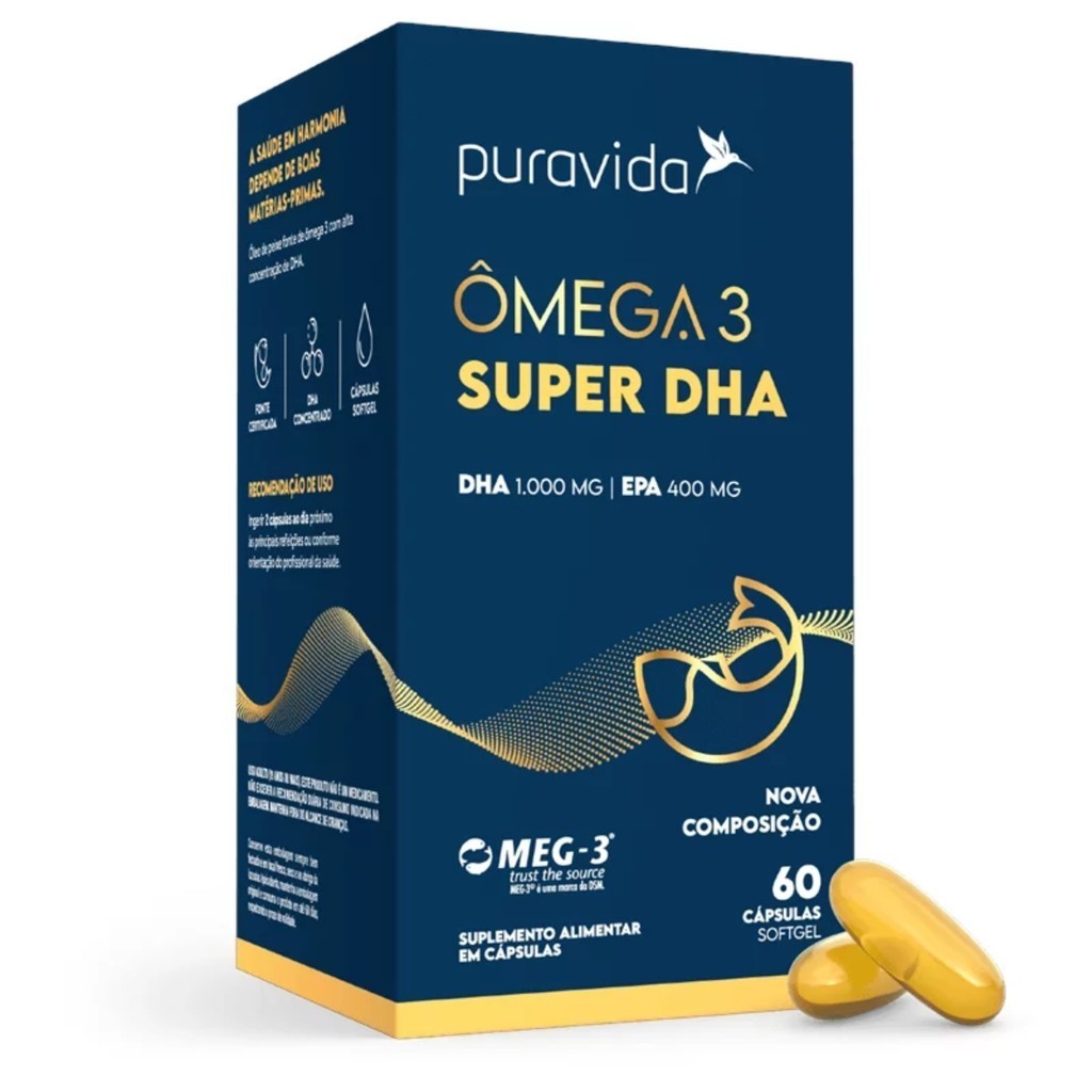 Super Omega 3 Epa e Dha 60 Capsulas Pura Vida