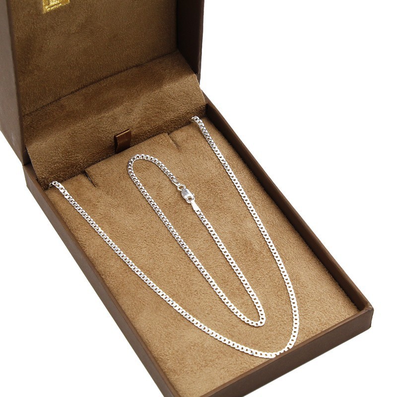 Kit prata 925 Groumet Escama de Peixe 2mm Masculina - Original, Certificado, Garantia Vitalícia em Oferta na Shopee