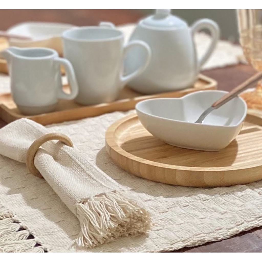 Kit Jogo americano 6 lugares com franja. Decoração de mesa/tear mineiro