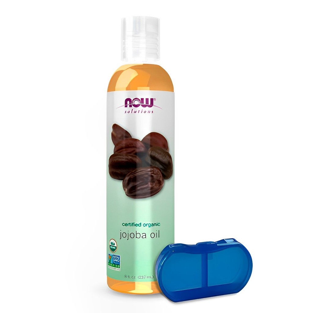 Óleo de Jojoba Now Foods 237 ml Orgânico + Porta Cápsulas - Health