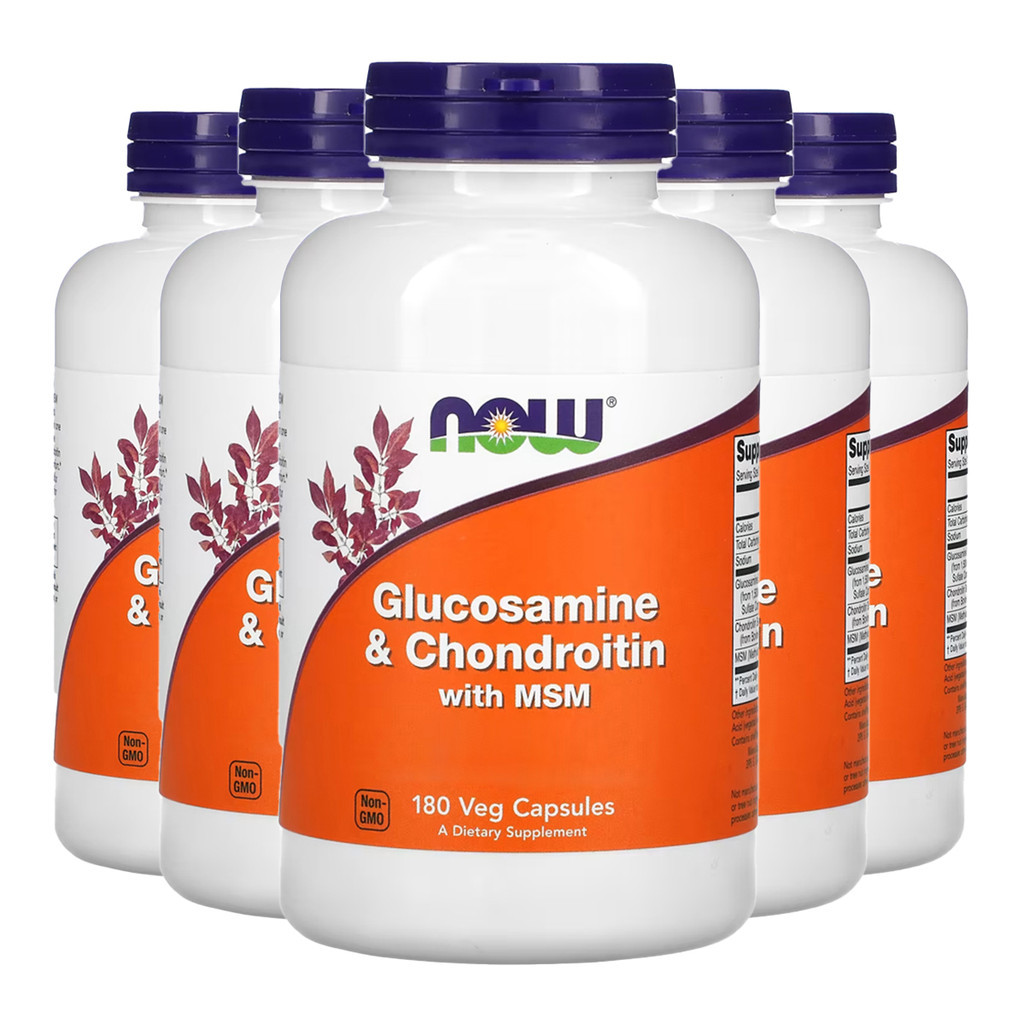 Kit 5x Glucosamina Condroitina e Msm Now Foods 180Cáp Importado /Made in Usa