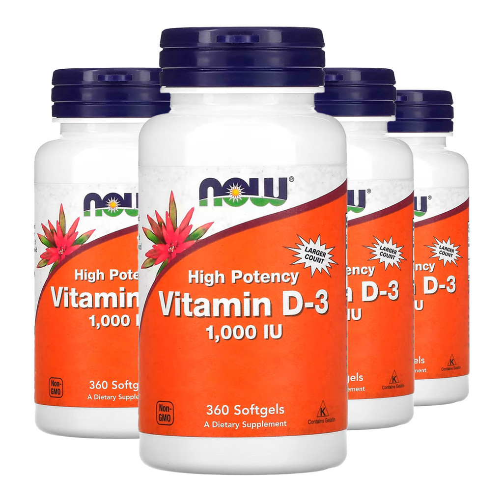 Kit 4x Vitamina D3 1.000UI Now Foods Vit D-3 360 Softgels /Made in Usa em Oferta na Shopee