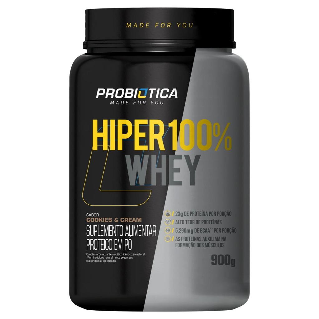 Hiper 100% Whey Pote 900g Probiotica em Oferta na Shopee