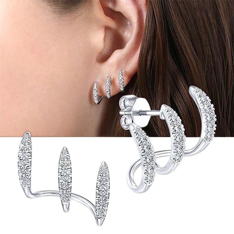 Nova Tendência Garras Brincos De Com Pedra De Cristal Design Moderno Moda Acessórios Versáteis Jóias Femininas em Oferta na Shopee