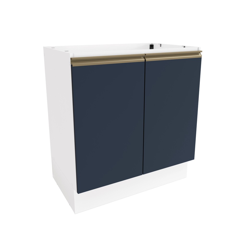 Balcão Celeste Kappesberg 100% MDF 2 Portas Branco/Azul 80cm em Oferta na Shopee