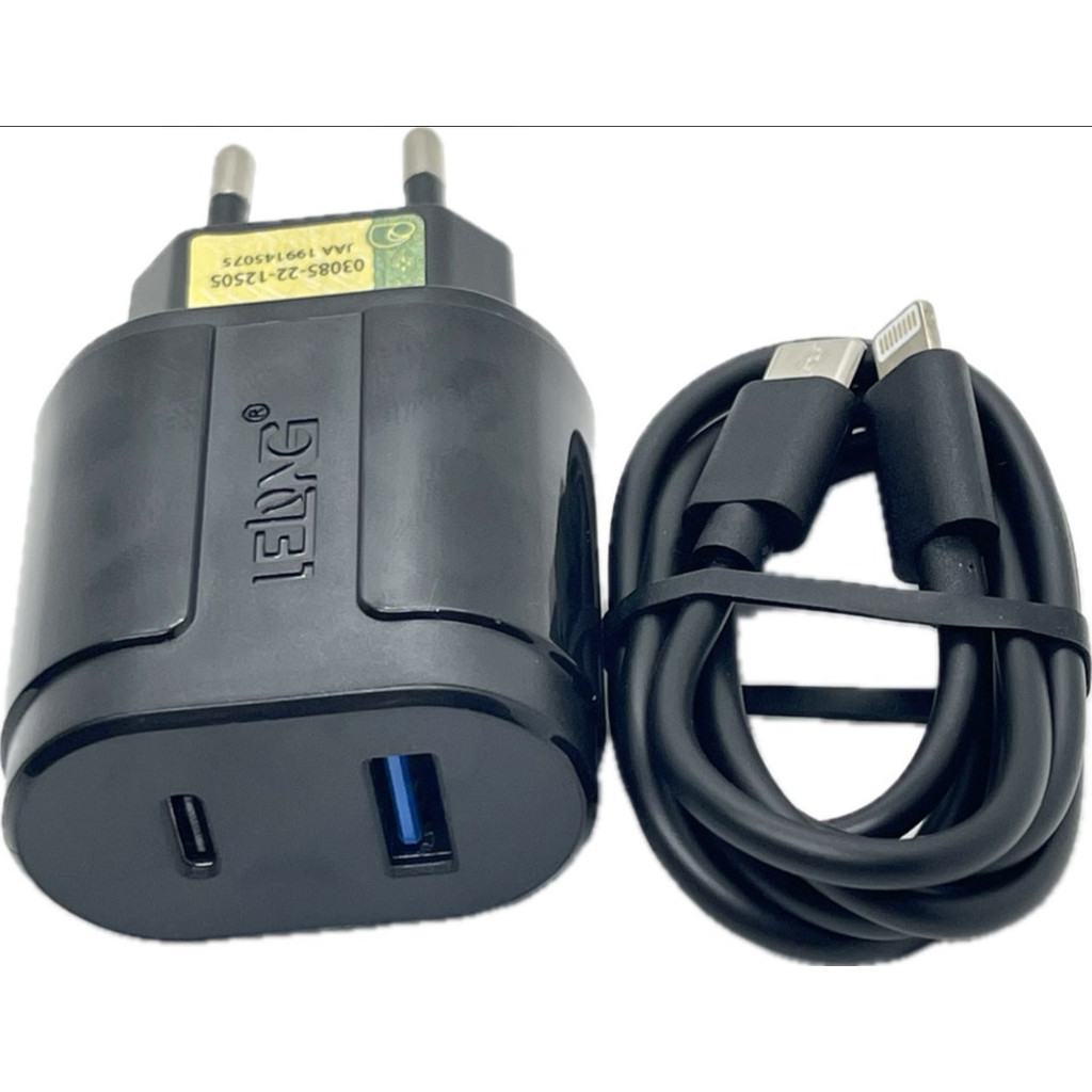 Carregador Turbo Rápido IOS Cabo Lightning 1M Fonte USB A+C
