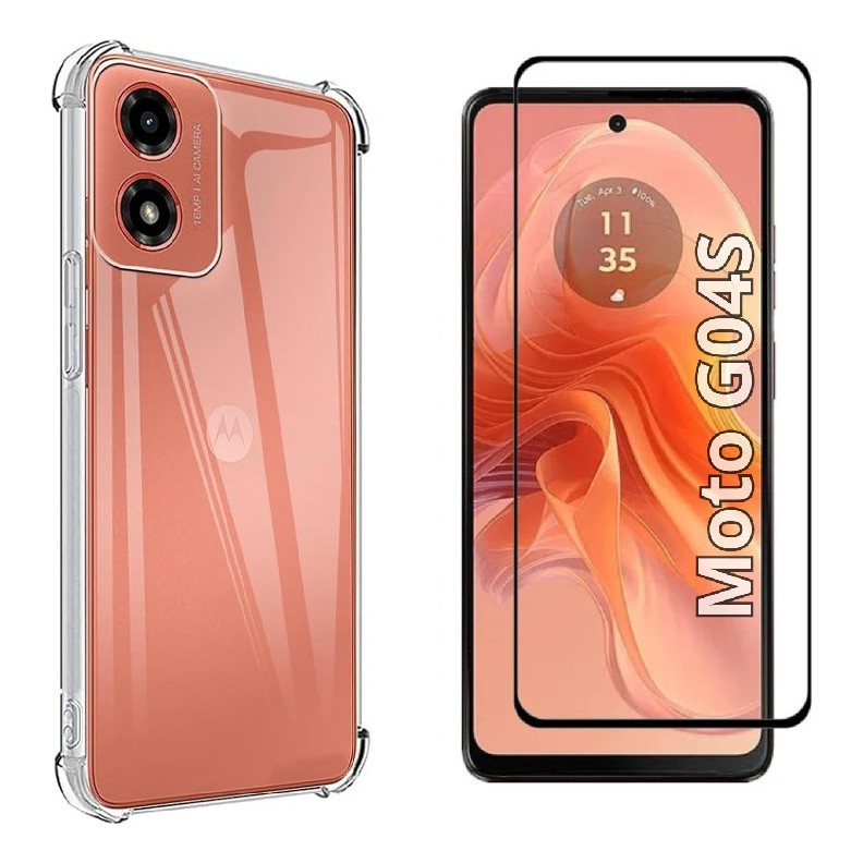 Capa Case Capinha Anti Impacto Para Moto G04s 6.56" + Película 3D Vidro Temperado