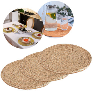 Kit 3 Sousplat Jogo Americano Redondo Palha Natural 38 cm Mesa Posta Natal em Oferta na Shopee