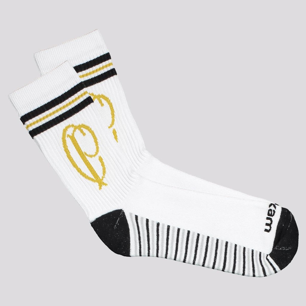 Meia Corinthias Esportiva Escudo Branca e Dourada - Men Clothes