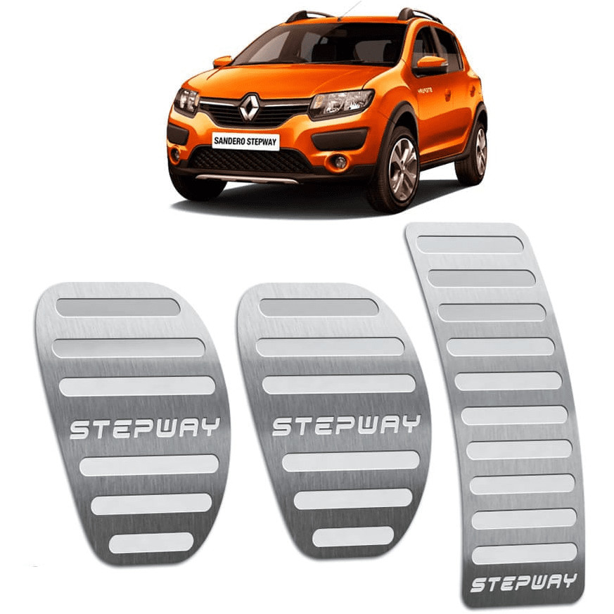 Pedaleira Sandero Stepway 15/19 Manual Aço Inox - Não fura o pedal em Oferta na Shopee