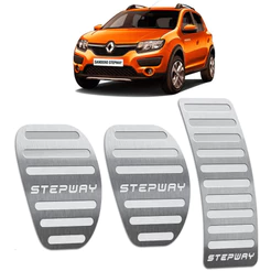 Pedaleira Sandero Stepway 15/19 Manual Aço Inox - Não fura o pedal