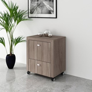 Gaveteiro Arquivo Escritório Home Office 2 Gavetas Carvalho em Oferta na Shopee