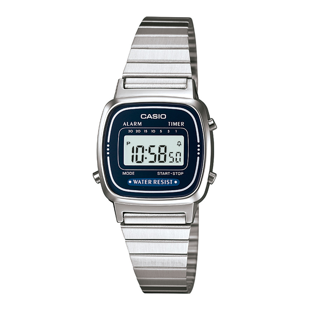 Relógio de Pulso Casio Feminino Vintage Prata Mini Estilo Mulher Esposa LA670WA-2DF em Oferta na Shopee