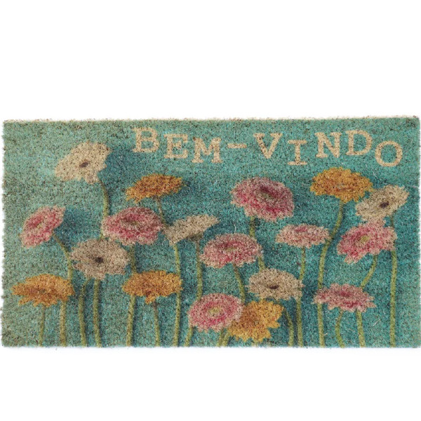 Capacho Retangular Fibra De Coco Base PVC 60x33cm - Komeco Flores