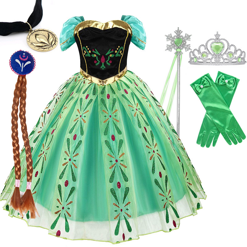 Festa De Carnaval Crianças Roupas Aniversário Dia Das Bruxas Congelado Elsa Anna Traje Para Menina Fantasia Vestido De Princesa em Oferta na Shopee