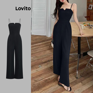 Lovito Macacão Casual Macacão Básico Liso Para Mulheres L105MD126 em Oferta na Shopee