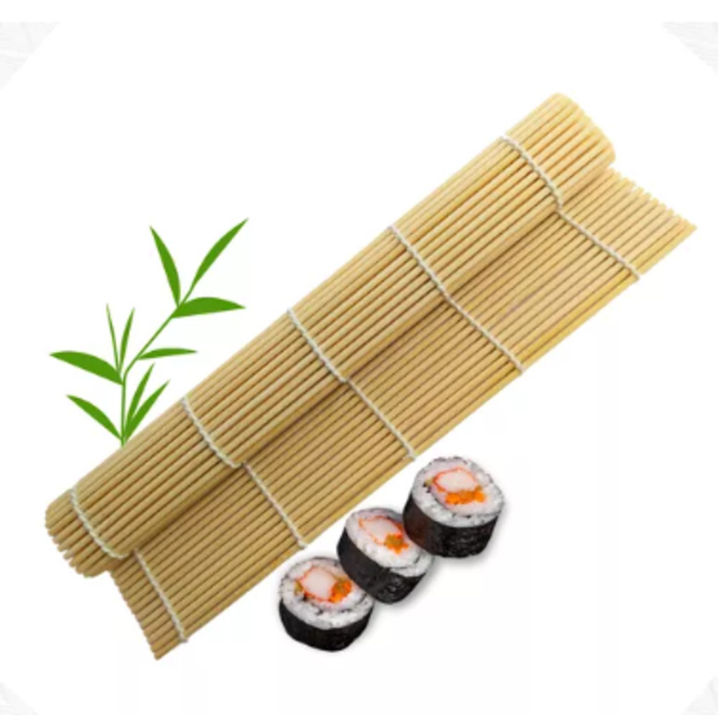 Kit 2 Esteiras De Bambu Para Enrolar Sushi Sudare 23x22cm em Oferta na Shopee