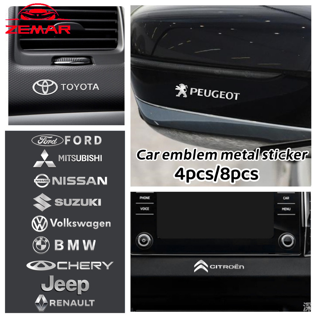 Logotipo Do Carro Adesivo De Metal 3D Decoração Criativa Janela De Automóvel Fhshion Porta Acessórios Interiores Para Brio Avanza Sigra Xpander Rush Kijang Calya Veloz BRV Xenia Alça Retrovisor