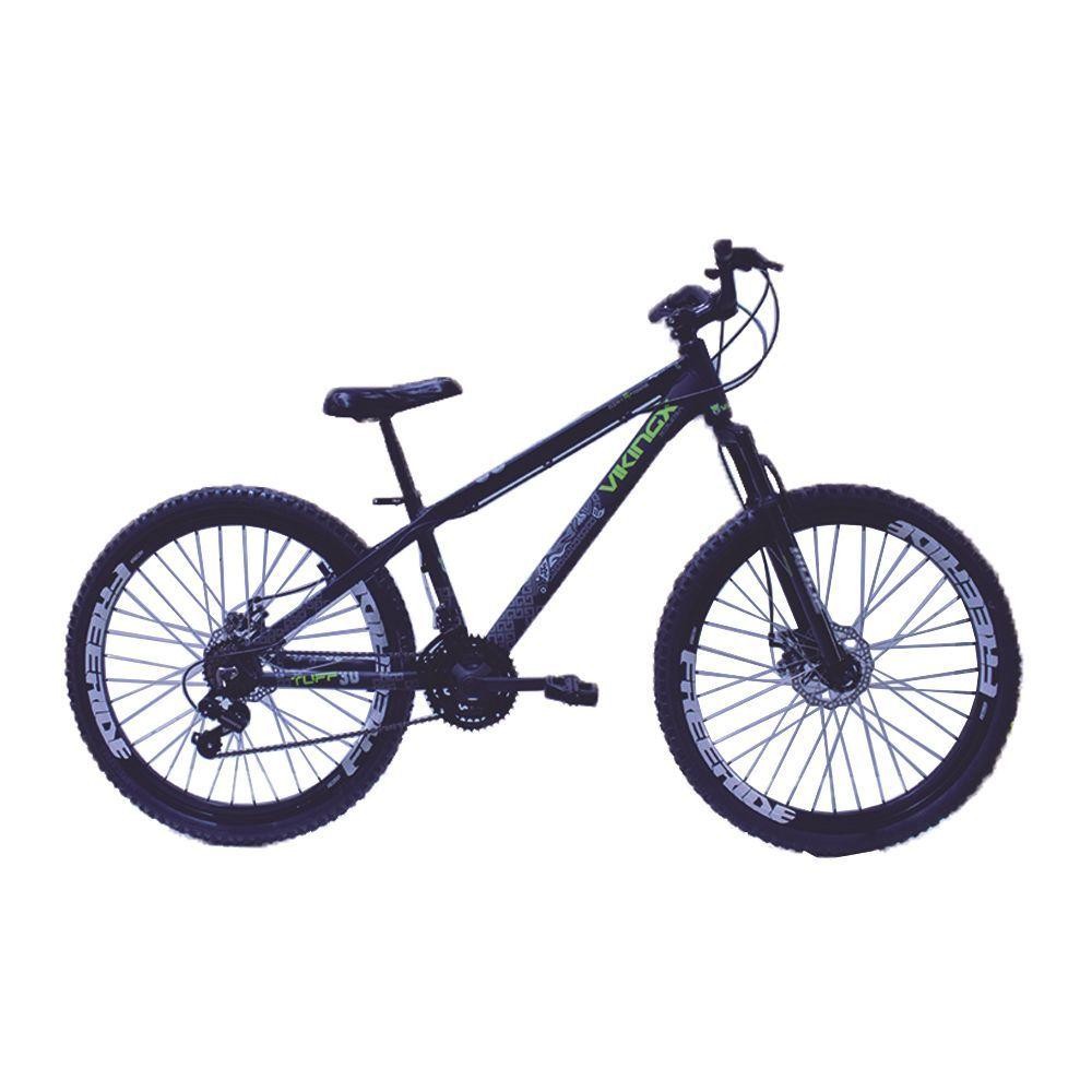Bicicleta Vikingx Tuff 30 Freeride Aro 26 Freio A Disco Cambios Shimano Preto Amarelo Neon
