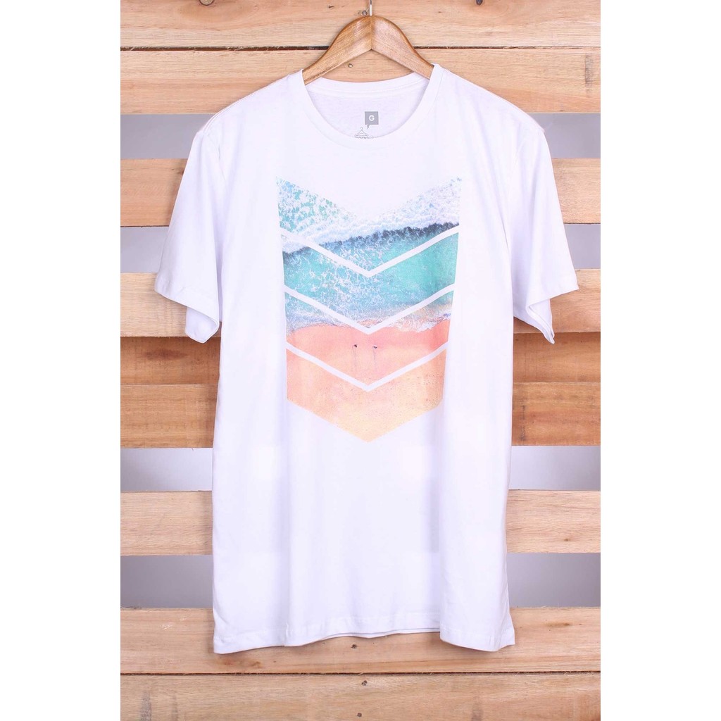 Camiseta Masculina Beach 100% Algodão Manga Curta Gola Redonda Modelagem Reta Gogocloset