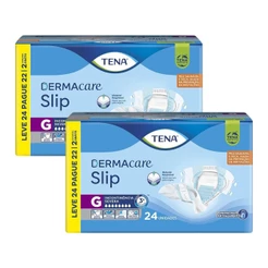 Kit 2 Fraldas Geriátricas Tena Slip Dermacare G 24un