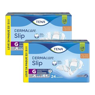 Kit 2 Fraldas Geriátricas Tena Slip Dermacare G 24un em Oferta na Shopee