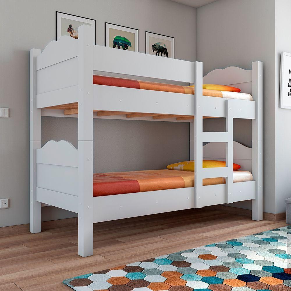 Beliche Multifuncional Que Vira 2 Camas Madrid Com Grades De Proteção Branco - Cor: Branco em Oferta na Shopee