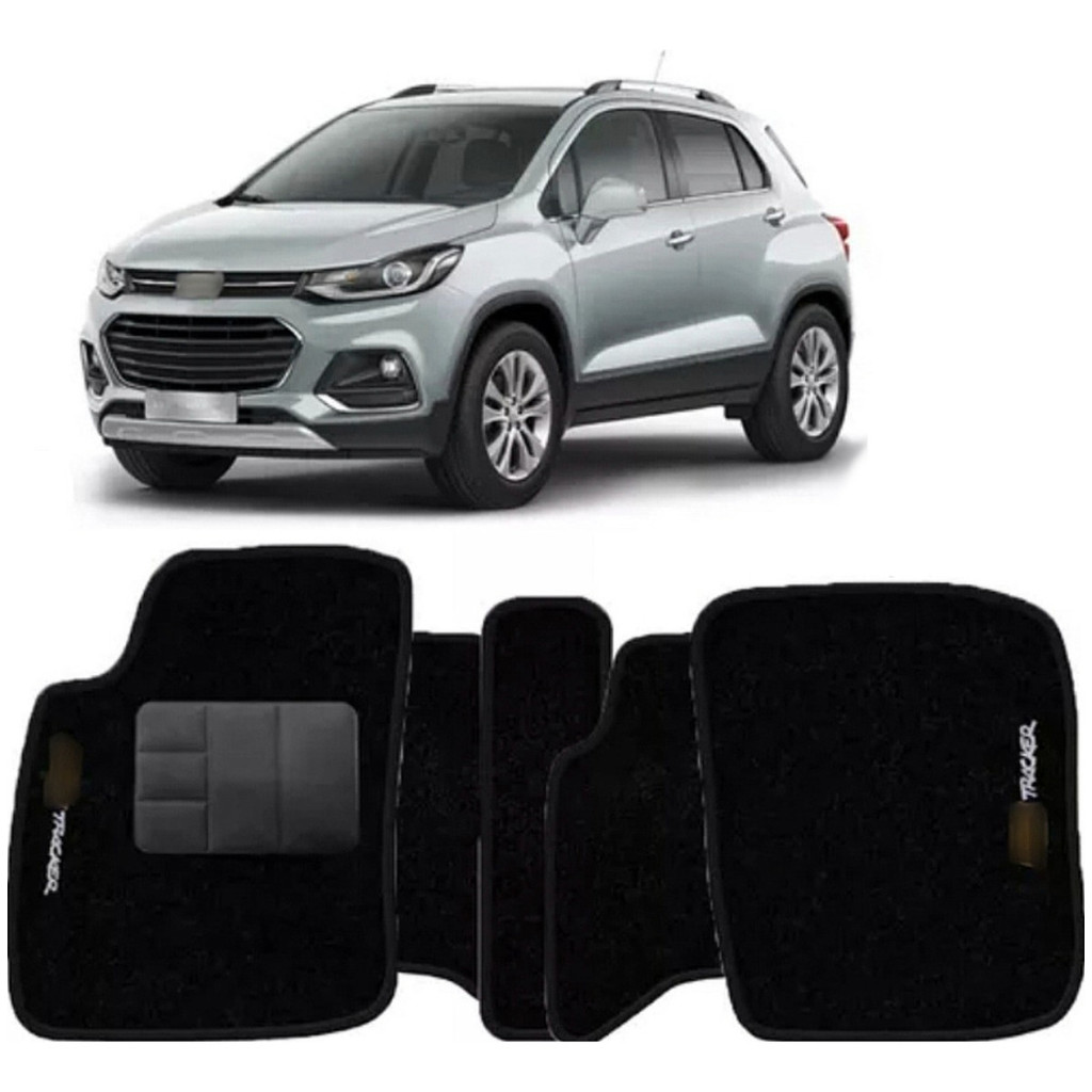 Kit de tapetes 5 peças específico Tracker 2013 ... 2019 Carpete Preto