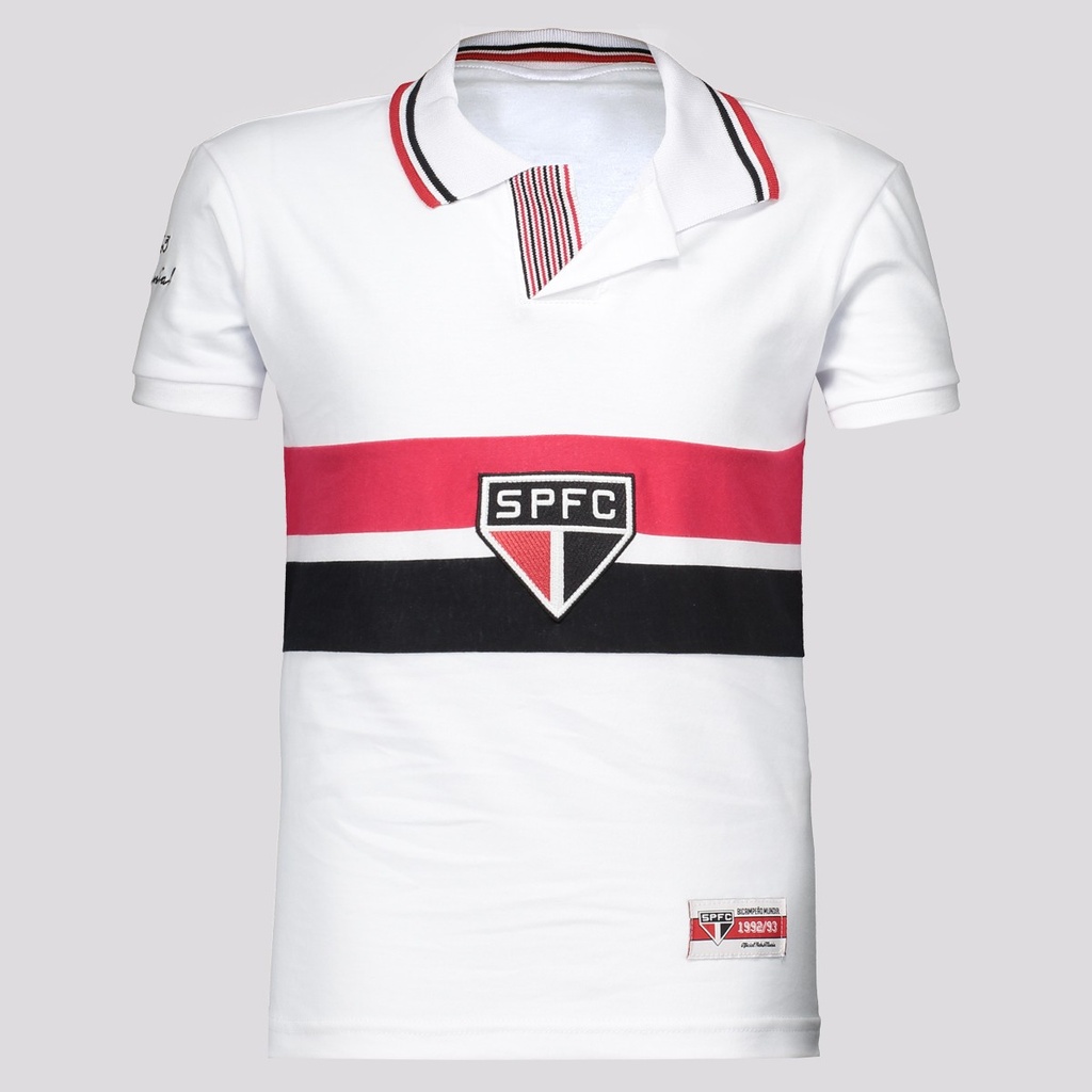 Camisa São Paulo Retrô Bimundial Feminina em Oferta na Shopee