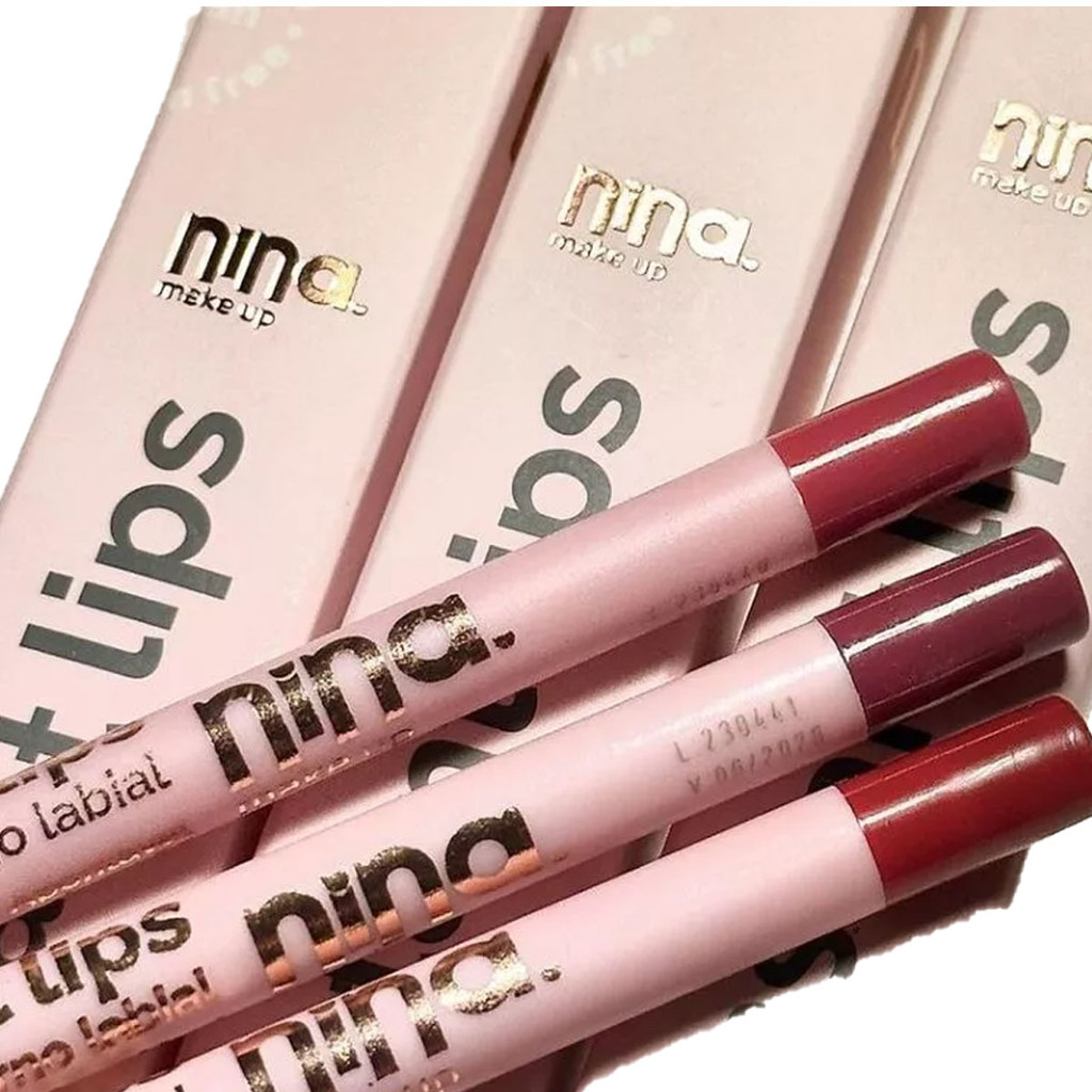 Lapis Contorno Labial Instant Lips Nina Make Up em Oferta na Shopee
