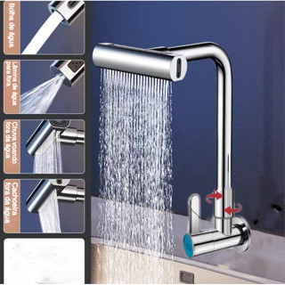Torneira Banheiro De Metal Espesso Quatro Modos Torneira Gourmet Flexível Cozinha Parede Aço Bancada Monocomando Spray em Oferta na Shopee