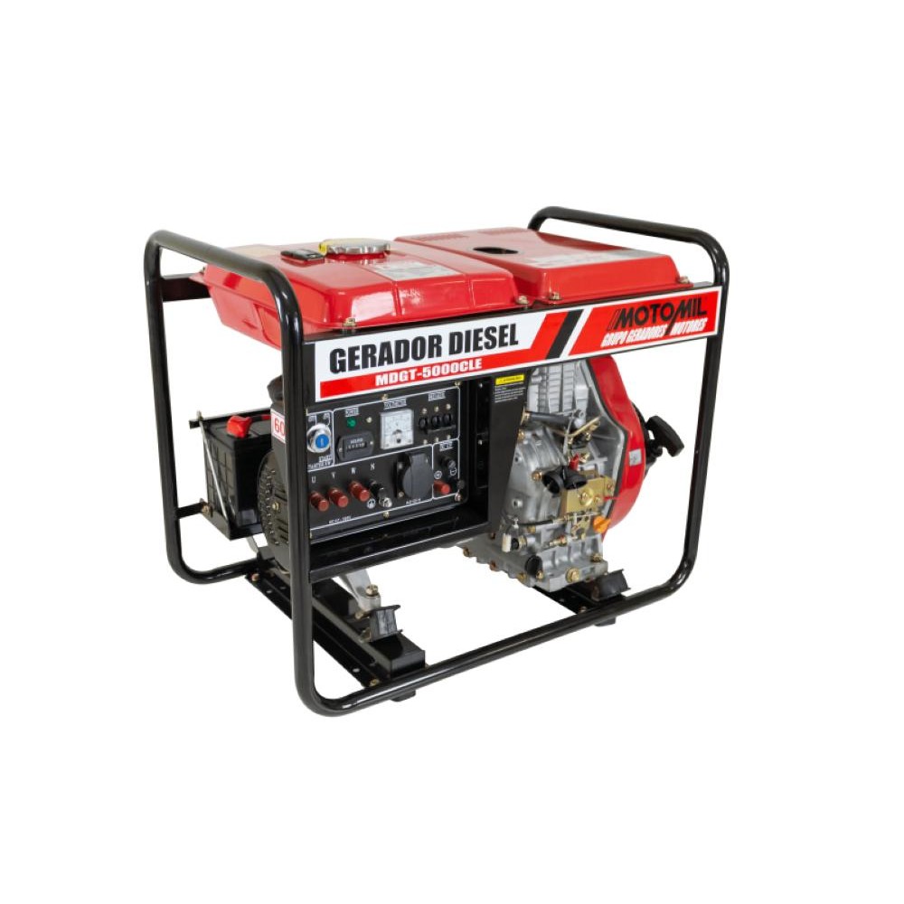 Gerador Diesel 5 KVA Trifásico 220/110 MDGT-5000CLE Motomil