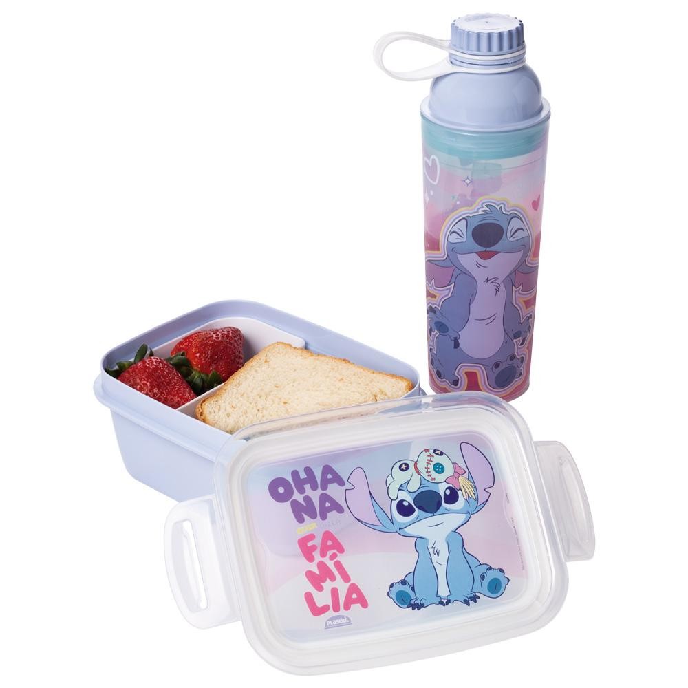 Kit Presente Stitch Garrafa e Marmita Hermética Plasútil em Oferta na Shopee