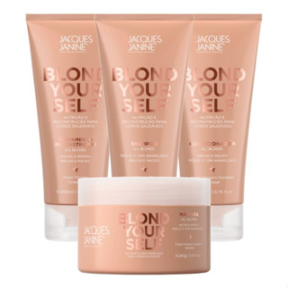 Kit Jacques Janine Blond Yourself Matizador Desamarelador Brilho Shampoo Condicionador Máscara em Oferta na Shopee