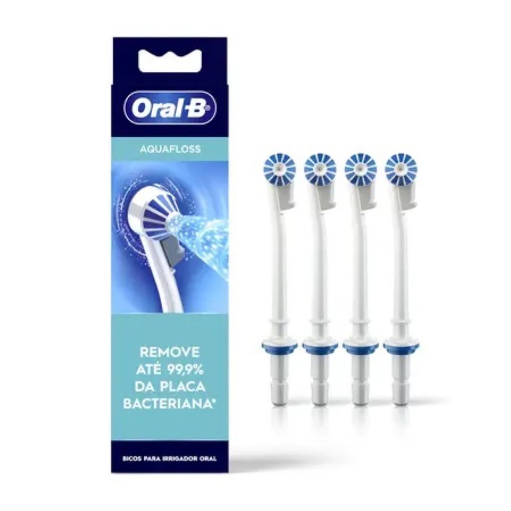 Refil Bico Irrigador Oral Water Flosser Aquafloss Oral-B 4 Unidades