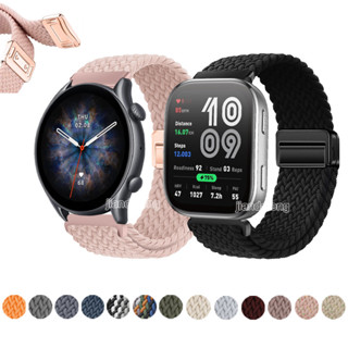 Pulseira De Fivela Magnética Tecida , Nylon Para Huami Amazfit Bip 6 5 3 pro GTS 4 Mini GTR 47mm 42mm GTR4 em Oferta na Shopee