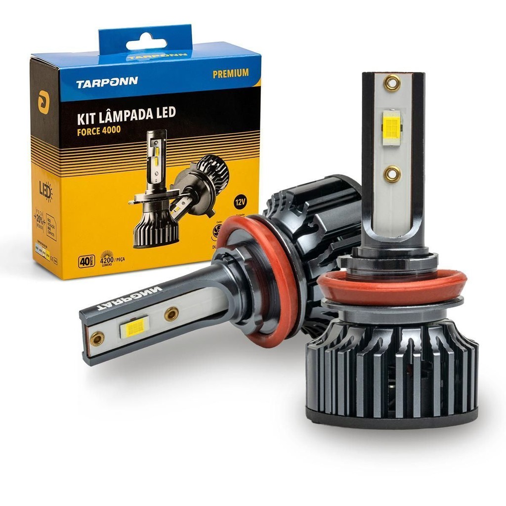 Kit Lâmpada Led Force 4000k H8|h9|h11|h16-a 8400lm Tarponn