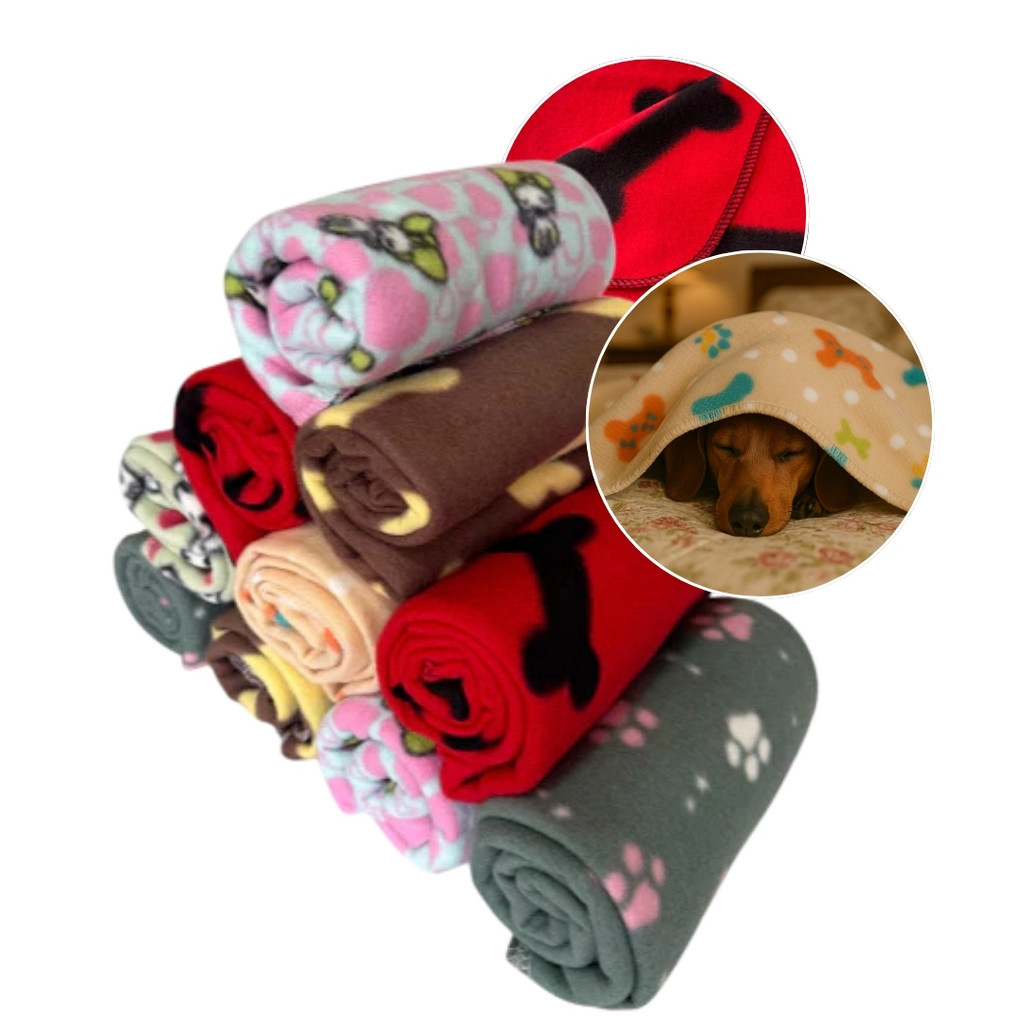 Manta Cobertor Pet Soft 1x0,90m Cães Gatos Macia Conforto Inverno Tecido Poliéster Overloque Pet Shop