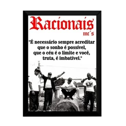 Placa decorativa decorativo sala quarto hall mcs Racionais